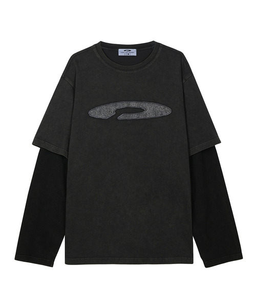 FDR(エフディーアール)の「Double Layer Applique Long Sleeve_4 Color(Tシャツ/カットソー・メンズ・チャコール/ネイビー/ライトグレー・MEDIUM/LARGE/SMALL)」の2枚目の写真