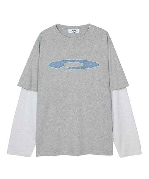 FDR(エフディーアール)の「Double Layer Applique Long Sleeve_4 Color(Tシャツ/カットソー・メンズ・チャコール/ネイビー/ライトグレー・MEDIUM/LARGE/SMALL)」の1枚目の写真