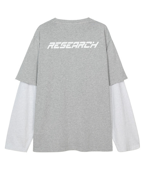 FDR(エフディーアール)の「Double Layer Applique Long Sleeve_4 Color(Tシャツ/カットソー・メンズ・チャコール/ネイビー/ライトグレー・MEDIUM/LARGE/SMALL)」の5枚目の写真