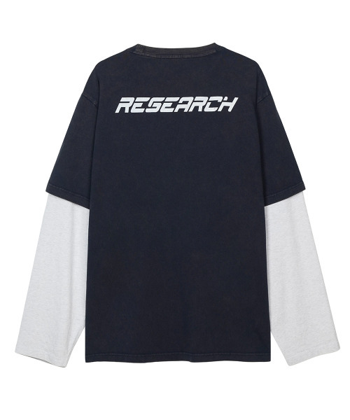 FDR(エフディーアール)の「Double Layer Applique Long Sleeve_4 Color(Tシャツ/カットソー・メンズ・チャコール/ネイビー/ライトグレー・MEDIUM/LARGE/SMALL)」の7枚目の写真