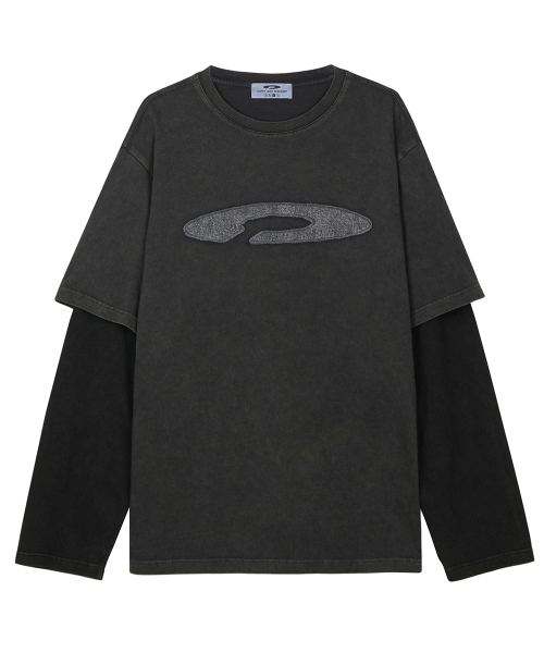 FDR(エフディーアール)の「Double Layer Applique Long Sleeve_4 Color(Tシャツ/カットソー・メンズ・チャコール/ネイビー/ライトグレー・MEDIUM/LARGE/SMALL)」の8枚目の写真