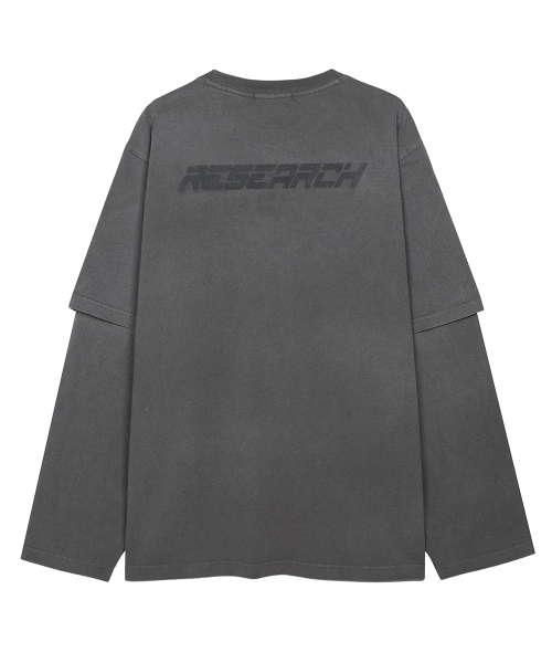 FDR(エフディーアール)の「Double Layer Applique Long Sleeve_4 Color(Tシャツ/カットソー・メンズ・チャコール/ネイビー/ライトグレー・MEDIUM/LARGE/SMALL)」の11枚目の写真