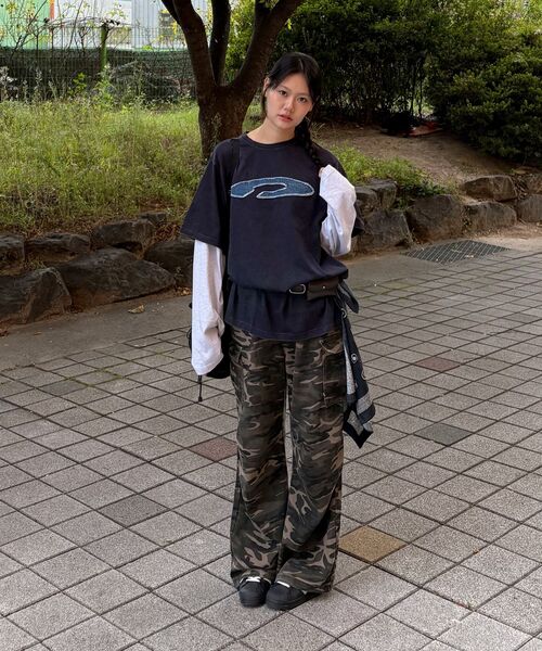 FDR(エフディーアール)の「Double Layer Applique Long Sleeve_4 Color(Tシャツ/カットソー・メンズ・チャコール/ネイビー/ライトグレー・MEDIUM/LARGE/SMALL)」の19枚目の写真