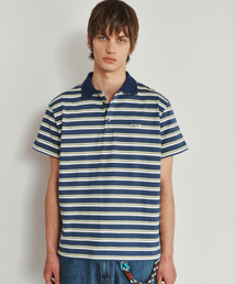 HEUTE（ホイテ）の「HET AREA STRIPE POLO T-SHIRT (CLASSIC BLUE)（ポロシャツ）」