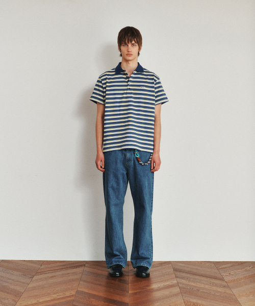 HEUTE(ホイテ)の「HET AREA STRIPE POLO T-SHIRT (CLASSIC BLUE)(ポロシャツ・メンズ・その他・L/M)」の3枚目の写真