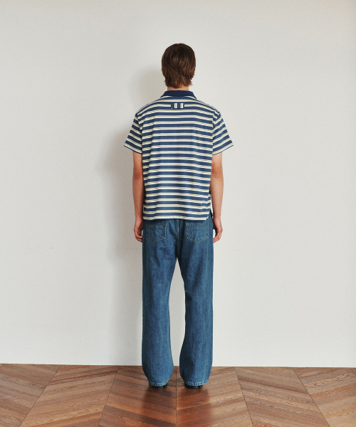 HEUTE(ホイテ)の「HET AREA STRIPE POLO T-SHIRT (CLASSIC BLUE)(ポロシャツ・メンズ・その他・L/M)」の2枚目の写真