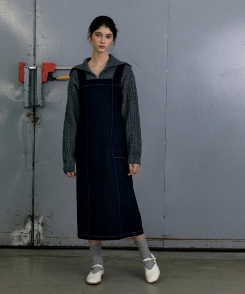 UNNOUT(アナウト)の「CABLE ZIP UP WOOL KNIT CARDIGAN - GREY(カーディガン/ボレロ・レディース・その他・ONE SIZE)」の3枚目の写真