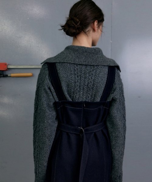 UNNOUT(アナウト)の「CABLE ZIP UP WOOL KNIT CARDIGAN - GREY(カーディガン/ボレロ・レディース・その他・ONE SIZE)」の4枚目の写真