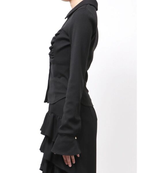 RESEXXY（リゼクシー）の「フロントギャザーリブトップス（Tシャツ/カットソー・レディース・ブラック/ブルー/ホワイト・FREE）」の10枚目の写真