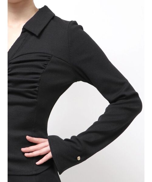 RESEXXY（リゼクシー）の「フロントギャザーリブトップス（Tシャツ/カットソー・レディース・ブラック/ブルー/ホワイト・FREE）」の13枚目の写真