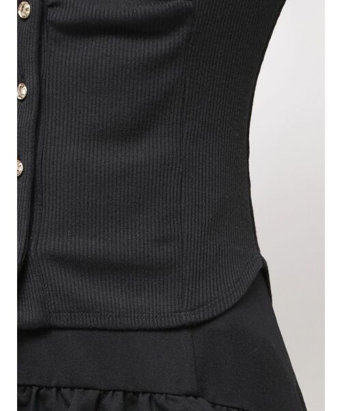 RESEXXY（リゼクシー）の「フロントギャザーリブトップス（Tシャツ/カットソー・レディース・ブラック/ブルー/ホワイト・FREE）」の14枚目の写真