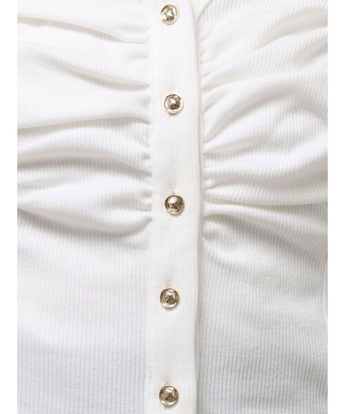 RESEXXY（リゼクシー）の「フロントギャザーリブトップス（Tシャツ/カットソー・レディース・ブラック/ブルー/ホワイト・FREE）」の17枚目の写真