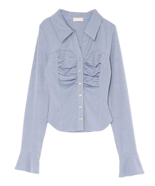 RESEXXY（リゼクシー）の「フロントギャザーリブトップス（Tシャツ/カットソー・レディース・ブラック/ブルー/ホワイト・FREE）」の21枚目の写真