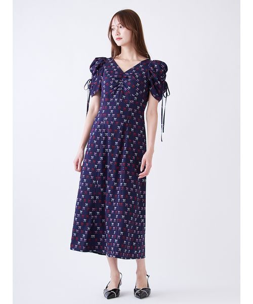 SNIDEL（スナイデル）の「リボンモチーフオフショルワンピース（ワンピース・レディース・ライトブルー/ネイビー/ベージュ・1/0）」の9枚目の写真