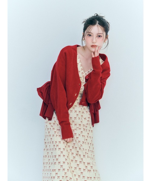 SNIDEL（スナイデル）の「リボンモチーフオフショルワンピース（ワンピース・レディース・ライトブルー/ネイビー/ベージュ・1/0）」の5枚目の写真