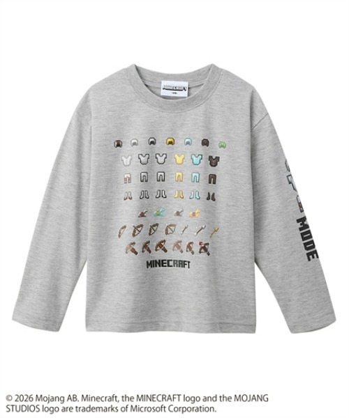QUNTSTYLE(キュントスタイル)の「【MINECRAFT】長袖プリントTシャツ(Tシャツ/カットソー・キッズ・ブラック/グレー/オートミール/ブラック系・110/120/130/140/150/160)」の4枚目の写真