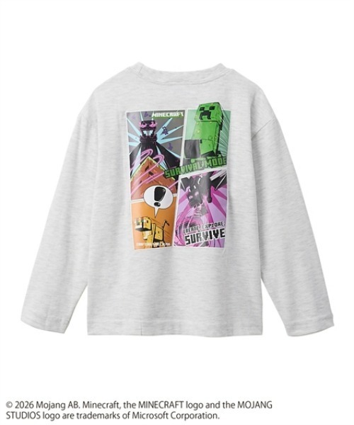 QUNTSTYLE(キュントスタイル)の「【MINECRAFT】長袖プリントTシャツ(Tシャツ/カットソー・キッズ・ブラック/グレー/オートミール/ブラック系・110/120/130/140/150/160)」の6枚目の写真