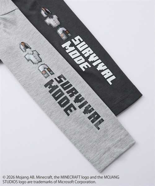 QUNTSTYLE(キュントスタイル)の「【MINECRAFT】長袖プリントTシャツ(Tシャツ/カットソー・キッズ・ブラック/グレー/オートミール/ブラック系・110/120/130/140/150/160)」の8枚目の写真