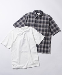 MAGASIN DE MODE Brew（マガジンデモードブリュー）の「【MAGASIN DE MODE Brew】半袖チェックシャツ + 無地インナーTシャツ 2点セット 6270-9076 MNY（シャツ/ブラウス）」