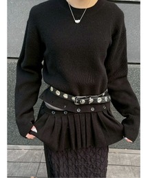 LE CIEL BLEU | プリーテッドウエストプルオーバー / Pleated Waist Pullover(ニット/セーター)