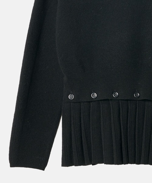 LE CIEL BLEU（ルシェルブルー）の「プリーテッドウエストプルオーバー / Pleated Waist Pullover（ニット/セーター・レディース・ベージュ/ブラック・36）」の4枚目の写真