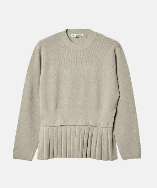LE CIEL BLEU（ルシェルブルー）の「プリーテッドウエストプルオーバー / Pleated Waist Pullover（ニット/セーター・レディース・ベージュ/ブラック・36）」の12枚目の写真