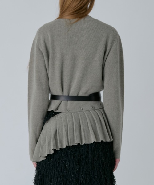 LE CIEL BLEU（ルシェルブルー）の「プリーテッドウエストプルオーバー / Pleated Waist Pullover（ニット/セーター・レディース・ベージュ/ブラック・36）」の11枚目の写真