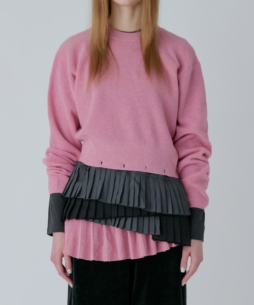 LE CIEL BLEU（ルシェルブルー）の「プリーテッドウエストプルオーバー / Pleated Waist Pullover（ニット/セーター・レディース・ベージュ/ブラック・36）」の19枚目の写真