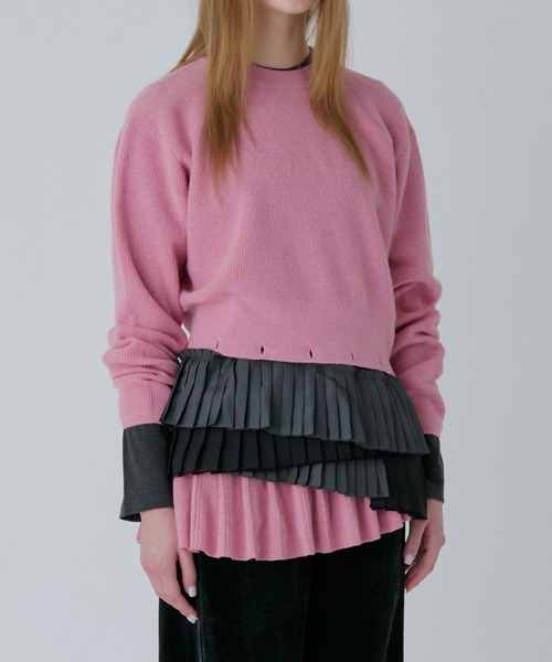 LE CIEL BLEU（ルシェルブルー）の「プリーテッドウエストプルオーバー / Pleated Waist Pullover（ニット/セーター・レディース・ベージュ/ブラック・36）」の18枚目の写真