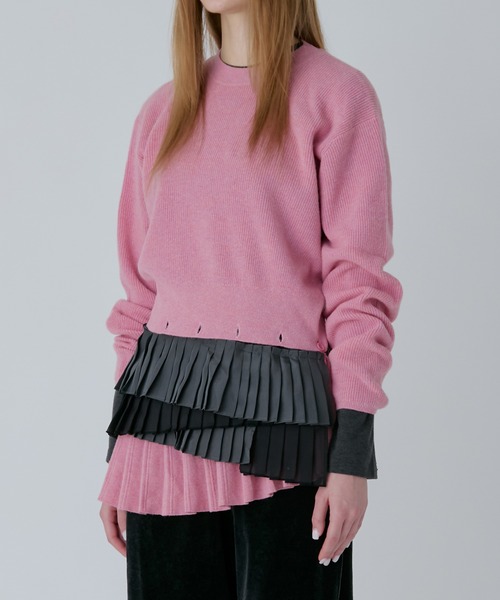 LE CIEL BLEU（ルシェルブルー）の「プリーテッドウエストプルオーバー / Pleated Waist Pullover（ニット/セーター・レディース・ベージュ/ブラック・36）」の17枚目の写真