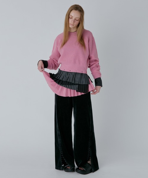 LE CIEL BLEU（ルシェルブルー）の「プリーテッドウエストプルオーバー / Pleated Waist Pullover（ニット/セーター・レディース・ベージュ/ブラック・36）」の15枚目の写真