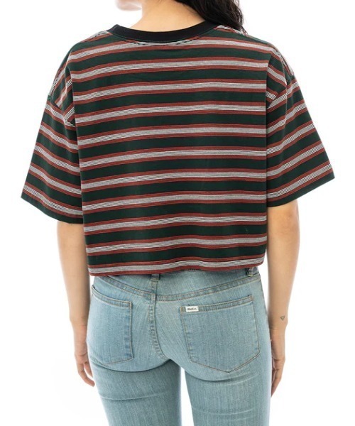 RVCA(ルーカ)の「【RVCA/ルーカ】SUNRISE BE CROP SS/ボーダー ショート丈 半袖Tシャツ(Tシャツ/カットソー・レディース・ブラック系その他/グレー系その他・MEDIUM/SMALL)」の8枚目の写真