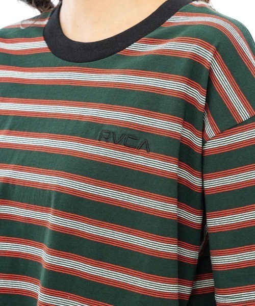 RVCA(ルーカ)の「【RVCA/ルーカ】SUNRISE BE CROP SS/ボーダー ショート丈 半袖Tシャツ(Tシャツ/カットソー・レディース・ブラック系その他/グレー系その他・MEDIUM/SMALL)」の3枚目の写真