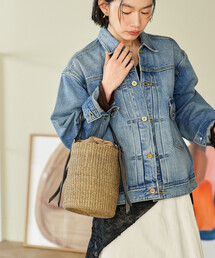 FREAK'S STORE | VIOLAd’ORO/ヴィオラドーロ ファインアバカ バケツ型ショルダーバッグ/レザー切替 かごバッグ(かごバッグ)