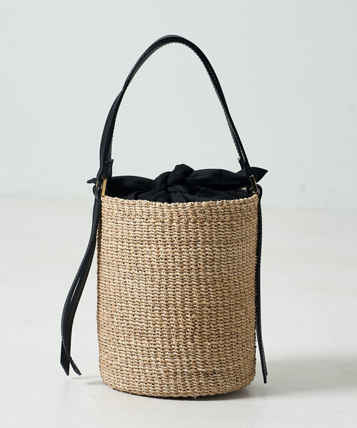 FREAK'S STORE（フリークスストア）の「VIOLAd’ORO/ヴィオラドーロ ファインアバカ バケツ型ショルダーバッグ/レザー切替 かごバッグ（かごバッグ・レディース・ナチュラル/ブラウン・ONE SIZE）」の14枚目の写真