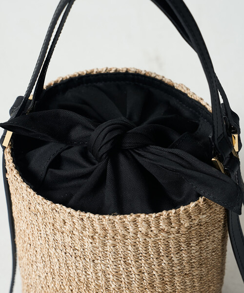 FREAK'S STORE（フリークスストア）の「VIOLAd’ORO/ヴィオラドーロ ファインアバカ バケツ型ショルダーバッグ/レザー切替 かごバッグ（かごバッグ・レディース・ナチュラル/ブラウン・ONE SIZE）」の19枚目の写真