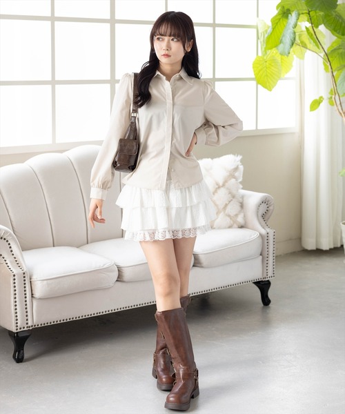 clear（クリア）の「レギュラーヒヨクブラウス[オフィスカジュアル 着回し抜群 大人]（シャツ/ブラウス・レディース・グレイッシュベージュ/サックスブルー/オフホワイト・F）」の8枚目の写真