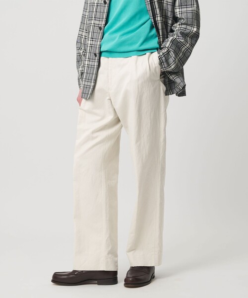 UNITED ARROWS（ユナイテッドアローズ）の「ラミーブレンド 2プリーツ ニドムチノ 「SLOW &　」（チノパンツ・メンズ・ナチュラル/ブラック・L/M/S）」の4枚目の写真