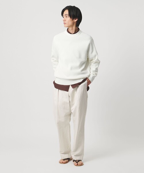 UNITED ARROWS（ユナイテッドアローズ）の「ラミーブレンド 2プリーツ ニドムチノ 「SLOW &　」（チノパンツ・メンズ・ナチュラル/ブラック・L/M/S）」の7枚目の写真