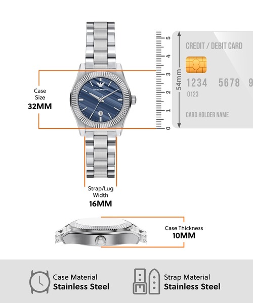 EMPORIO ARMANI(エンポリオアルマーニ)の「エンポリオ・アルマーニ 腕時計 レディース アナログ ステンレス AR11760(アナログ腕時計・レディース・シルバー・FREE)」の5枚目の写真