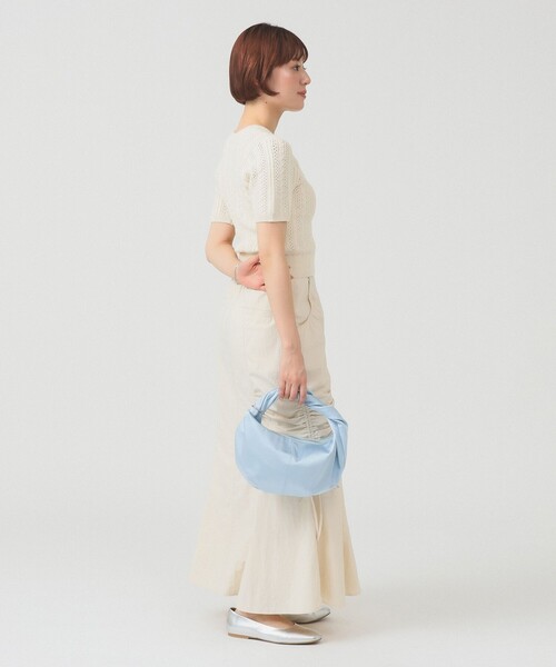 Ray BEAMS（レイビームス）の「ケーブル ハーフスリーブ クルーネック（ニット/セーター・レディース・オフホワイト/サックスブルー/ライトグレー・ONE SIZE）」の5枚目の写真