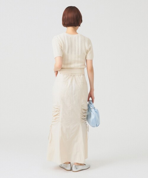 Ray BEAMS（レイビームス）の「ケーブル ハーフスリーブ クルーネック（ニット/セーター・レディース・オフホワイト/サックスブルー/ライトグレー・ONE SIZE）」の6枚目の写真