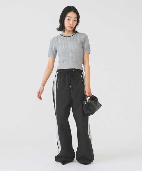 Ray BEAMS（レイビームス）の「ケーブル ハーフスリーブ クルーネック（ニット/セーター・レディース・オフホワイト/サックスブルー/ライトグレー・ONE SIZE）」の8枚目の写真