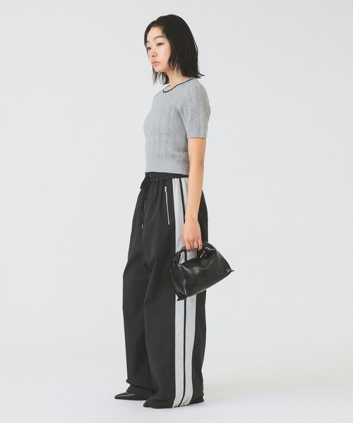 Ray BEAMS（レイビームス）の「ケーブル ハーフスリーブ クルーネック（ニット/セーター・レディース・オフホワイト/サックスブルー/ライトグレー・ONE SIZE）」の9枚目の写真