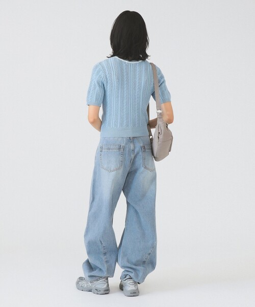 Ray BEAMS（レイビームス）の「ケーブル ハーフスリーブ クルーネック（ニット/セーター・レディース・オフホワイト/サックスブルー/ライトグレー・ONE SIZE）」の14枚目の写真