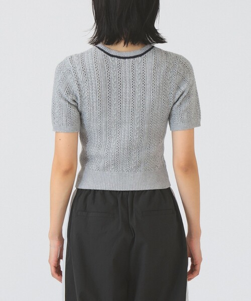 Ray BEAMS（レイビームス）の「ケーブル ハーフスリーブ クルーネック（ニット/セーター・レディース・オフホワイト/サックスブルー/ライトグレー・ONE SIZE）」の18枚目の写真