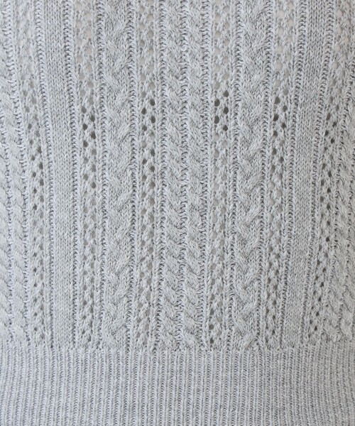 Ray BEAMS（レイビームス）の「ケーブル ハーフスリーブ クルーネック（ニット/セーター・レディース・オフホワイト/サックスブルー/ライトグレー・ONE SIZE）」の22枚目の写真