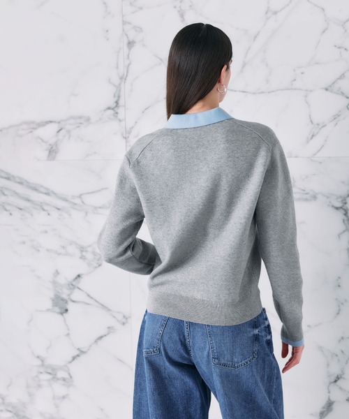 N.O.R.C(ノーク)の「【ZOZO限定】ファンクションイージーポロニット(ニット/セーター・レディース・ホワイト×ブラック/グレー×サックスブルー・フリー)」の22枚目の写真