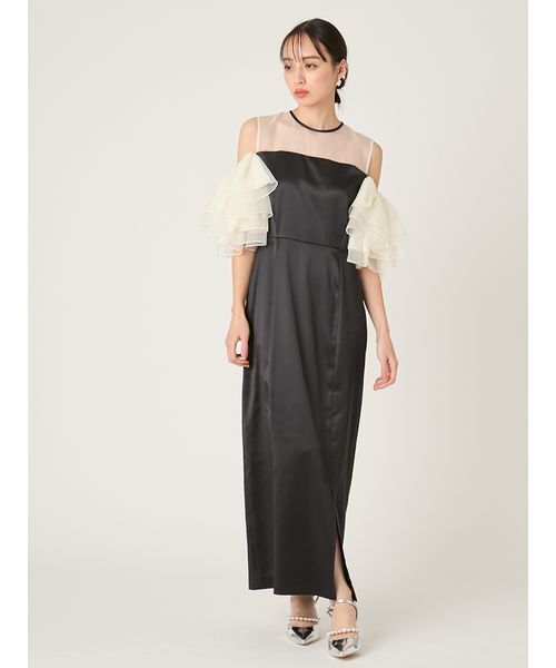 FRAY I.D（フレイアイディー）の「ラッフルスリーブドレス（ドレス・レディース・ブラック/グリーン/ベージュ・0/1）」の5枚目の写真