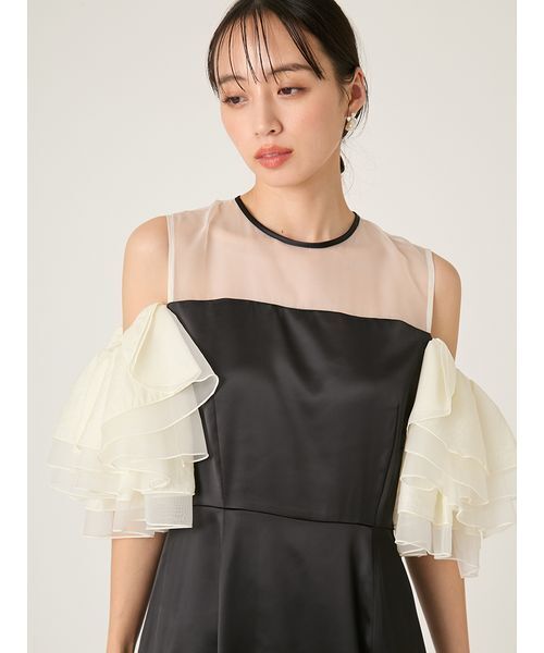 FRAY I.D（フレイアイディー）の「ラッフルスリーブドレス（ドレス・レディース・ブラック/グリーン/ベージュ・0/1）」の8枚目の写真